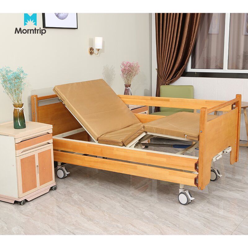 Hospital Medical Nursing Bed Manufacturer - Homecare Furniture Fowler's Position Wood Material Two Function