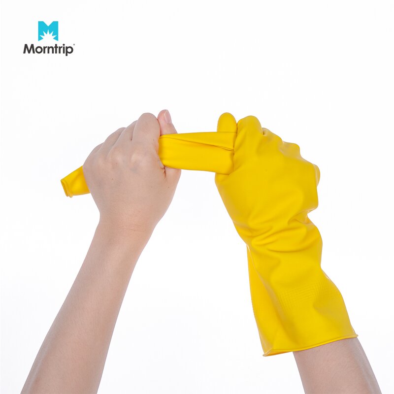 Rubber Latex Gloves Manufacturer - Best Quality Household Kitchen Cleaning Dishwashing Long Yellow