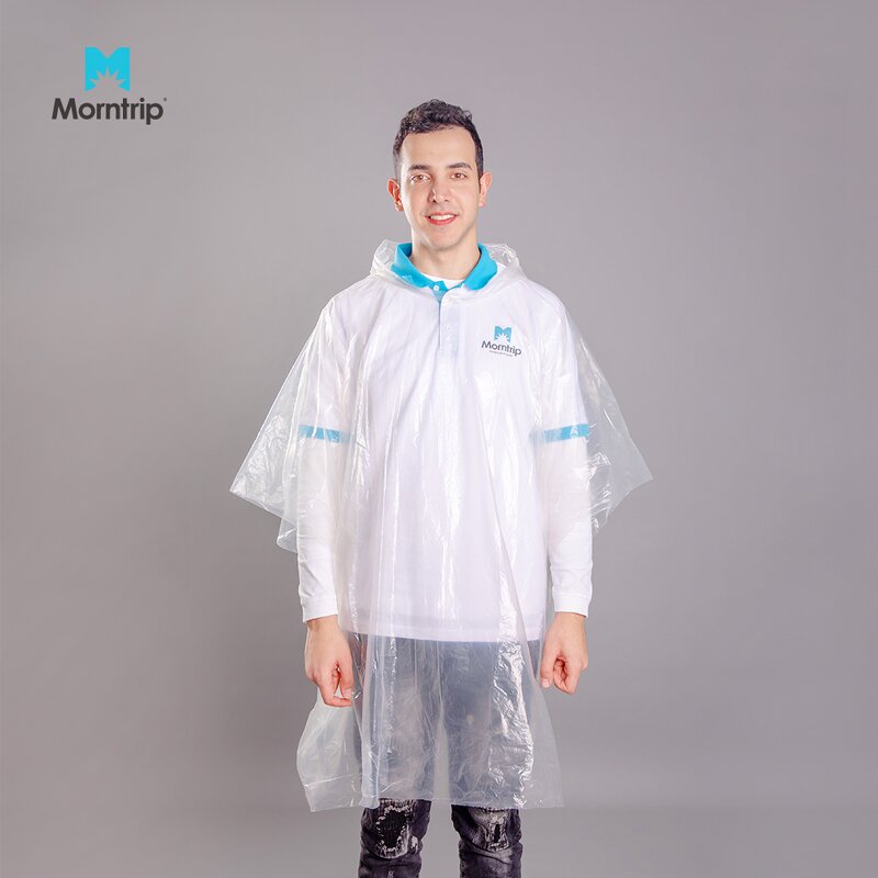 Disposable Rain Poncho Manufacturer - Morntrip Adult Practical Black 100% LDPE Bike