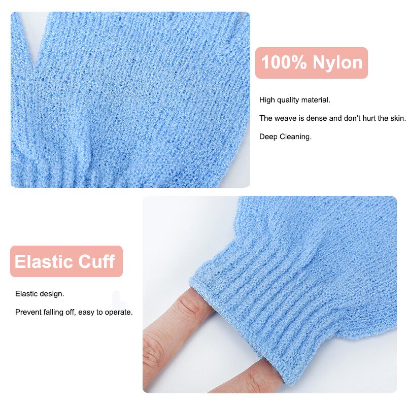 Exfoliating Gloves Manufacturer - Wholesale Nylon Five Fingers Mitt Dead Skin Remover Body Scrubber Shower