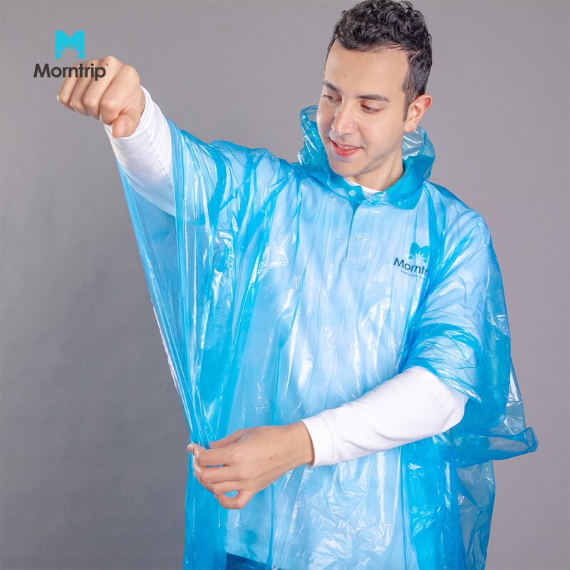 Disposable Rain Poncho Manufacturer - Morntrip Adult Practical Black 100% LDPE Bike