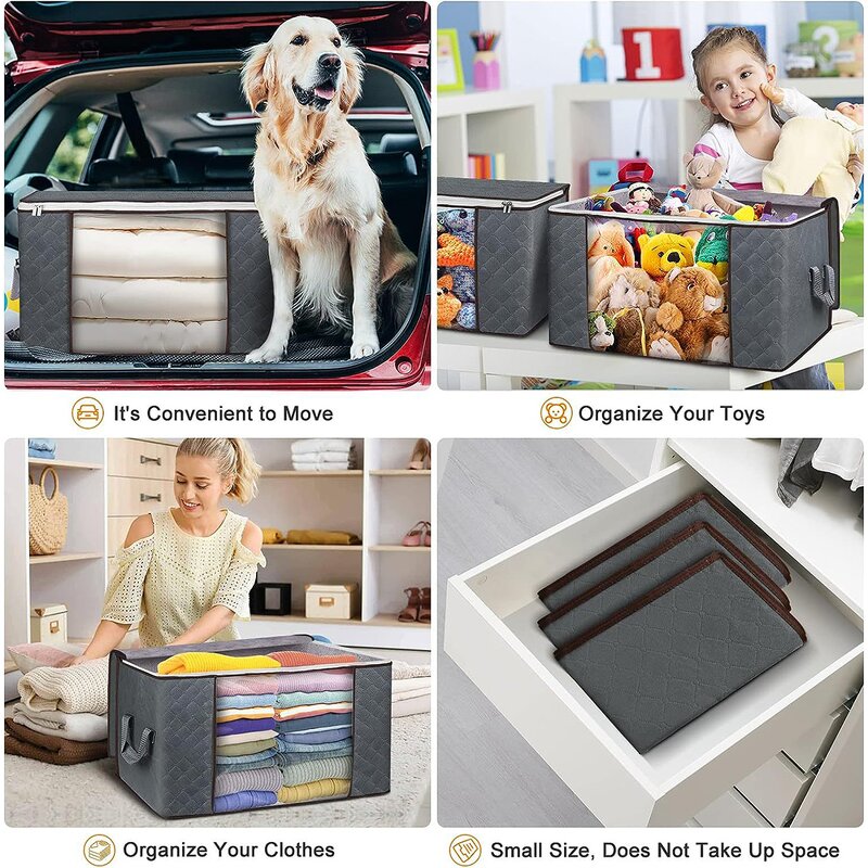 Non-Woven Storage Bags Manufacturer - Home Foldable with Clear Window Closet Clothes Organizer