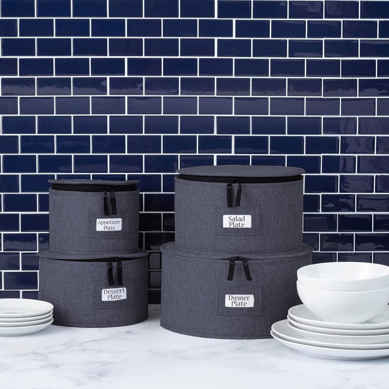 Dinnerware Storage Organizer Manufacturer - China 4-Piece Set for Protecting or Transporting Round Plate and Cup Holder Dish