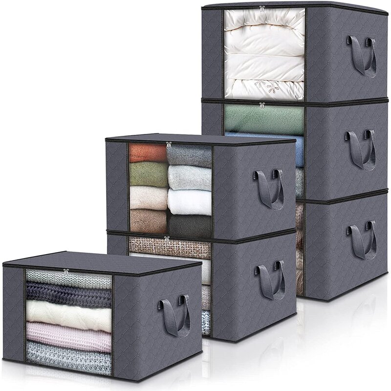 Non-Woven Storage Bags Manufacturer - Home Foldable with Clear Window Closet Clothes Organizer Bin Box