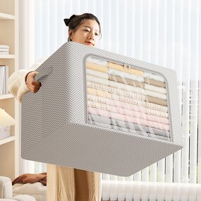 MDF Board Storage Organiser Manufacturer - Eco-friendly Large Cloth Houseware Fabric Box with Lids and Handles for Home Organization