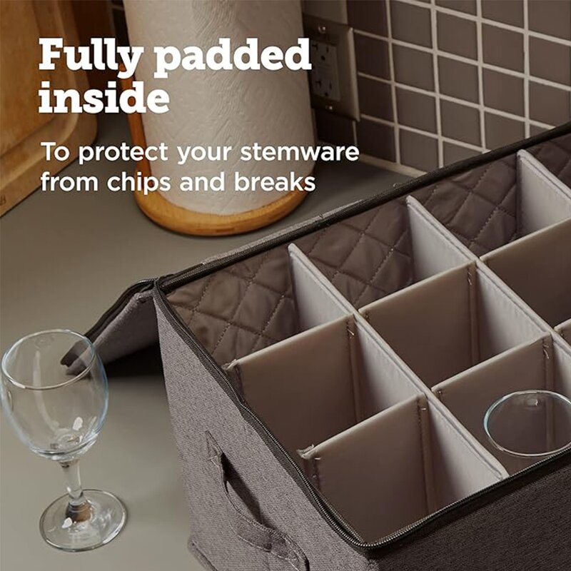 Wine Glass Storage Box Manufacturer - Custom Large Rectangular Integrated Multifunctional Foldable Kitchen with Lid Modern Tableware