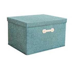 Collapsible Storage Bins Manufacturer - Modern Square Leather Handle Large Cotton Linen Fabric Organizer Containers Bedroom Foldable Kids