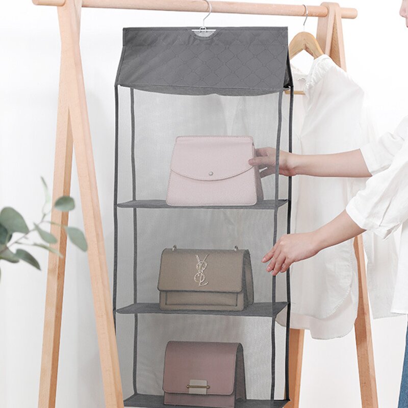 Transparent Wall Hanging Storage Bag Manufacturer - Cloth Storage Organiser Hanging Clothes Bags Handbag Cabinet