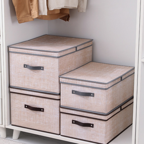 Wardrobe Fabric Storage Boxes Manufacturer - Multifunctional Rectangle Foldable Clothing Baskets with Handles for Closet Shelves Organizers