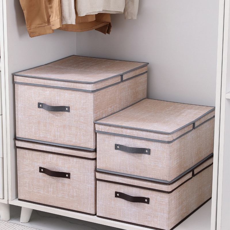 Wardrobe Fabric Storage Boxes Manufacturer - Multifunctional Rectangle Foldable Clothing Baskets with Handles for Closet Shelves Organizers