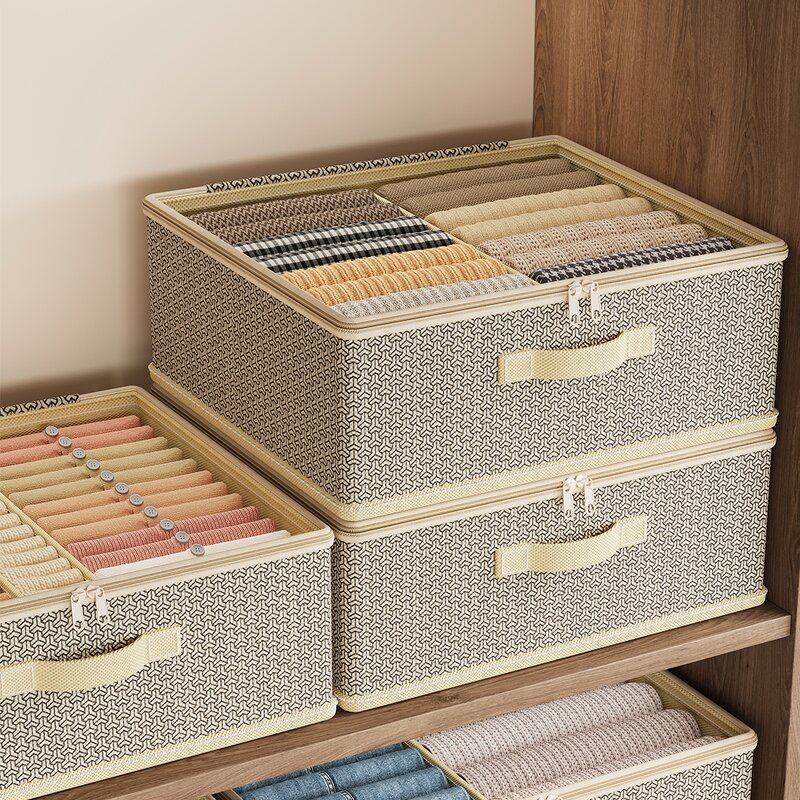 Wardrobe Clothes Organizer Manufacturer - Large Foldable Closet Storage Rectangle Case for Home Use Fabric for Clothing Storage