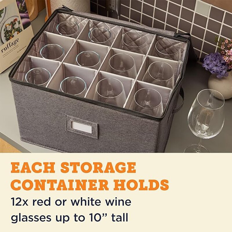 Wine Glass Storage Box Manufacturer - Custom Large Rectangular Integrated Multifunctional Foldable Kitchen with Lid Modern Tableware