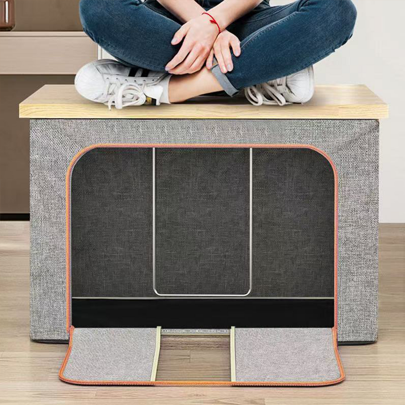 Clothes Storage Bins Manufacturer - Foldable Stackable Container Organizer Set with Clear Window & Carry Handles & Metal Frame