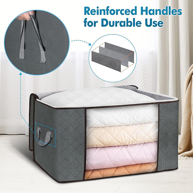 Non-Woven Storage Bags Manufacturer - Home Foldable with Clear Window Closet Clothes Organizer