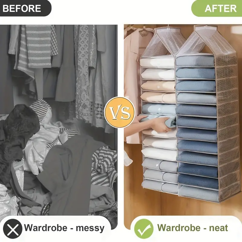 Foldable Hanging Closet Organizer Manufacturer - Wardrobe Storage Shelves for Hanging Clothes Bag Storage Solution