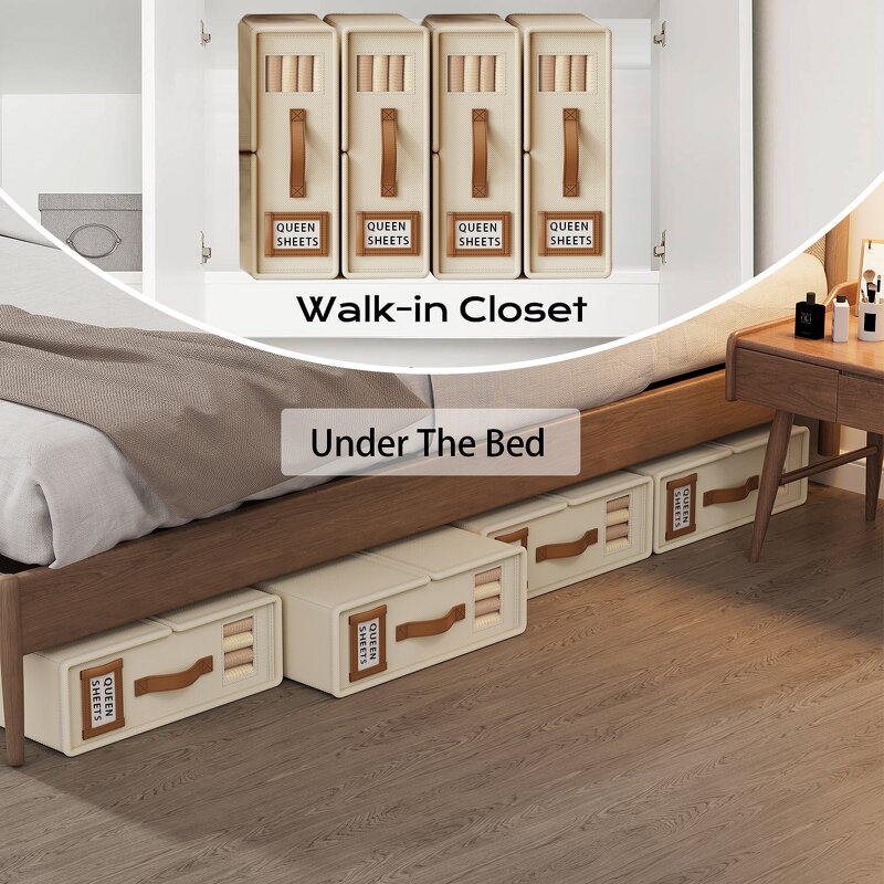 Foldable Fabric Storage Box Manufacturer - Rectangle Home Organizer for Bed Linen Quilt Clothes in Living Room