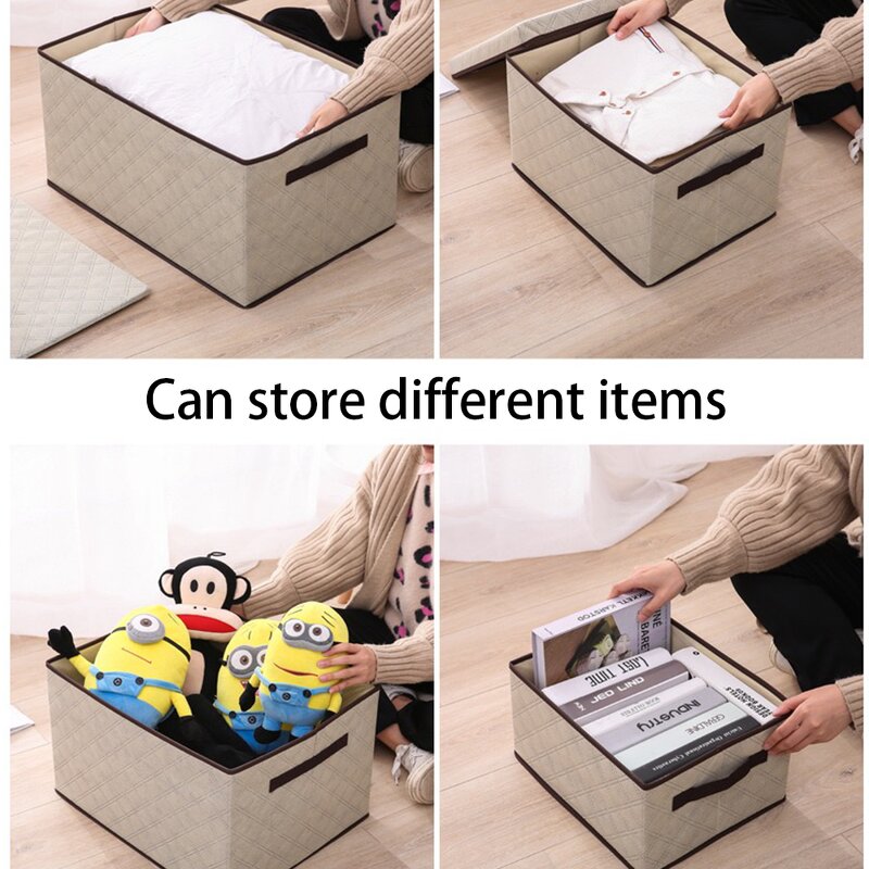 Fabric Organizer Manufacturer - Foldable Storage Racks with Lids for Home Clothing Wardrobe Closet Storage Box Handle Packaging