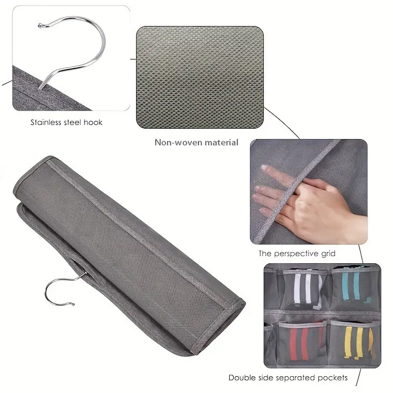 Felt Hanging Storage Bag Manufacturer - Multi-Compartment for Home Double-Sided Pockets Wall Wardrobe Organizer for Socks Bras Underwear Closet