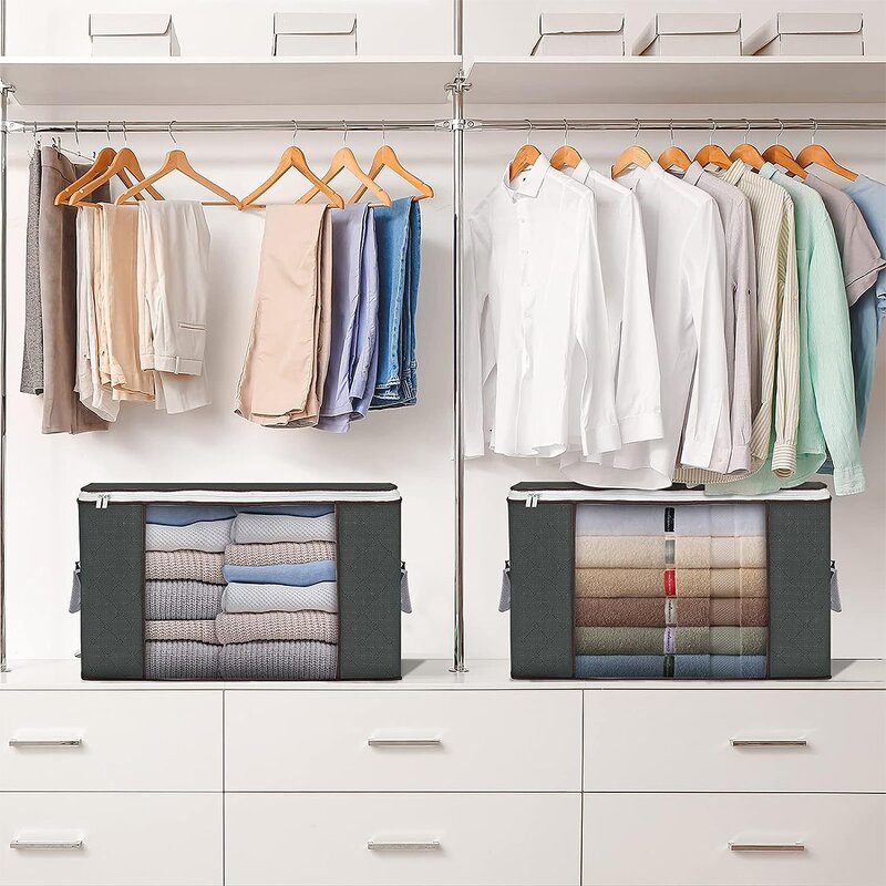 Non-Woven Storage Bags Manufacturer - Home Foldable with Clear Window Closet Clothes Organizer