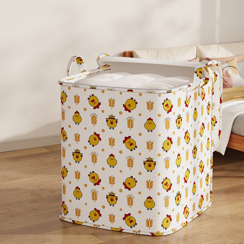Printed Quilt Storage Bag Manufacturer - Large Capacity with Handle Thicker Foldable Clothes Storage Box Travel Moving Toys Boxes Bins