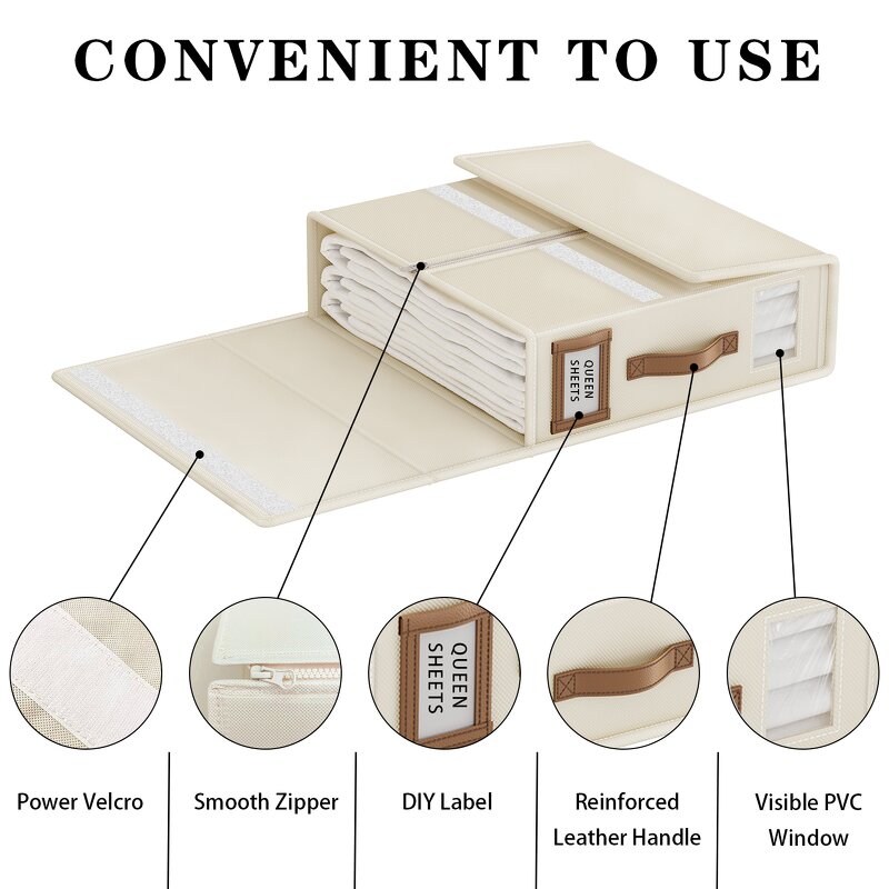 Foldable Fabric Storage Box Manufacturer - Rectangle Home Organizer for Bed Linen Quilt Clothes in Living Room