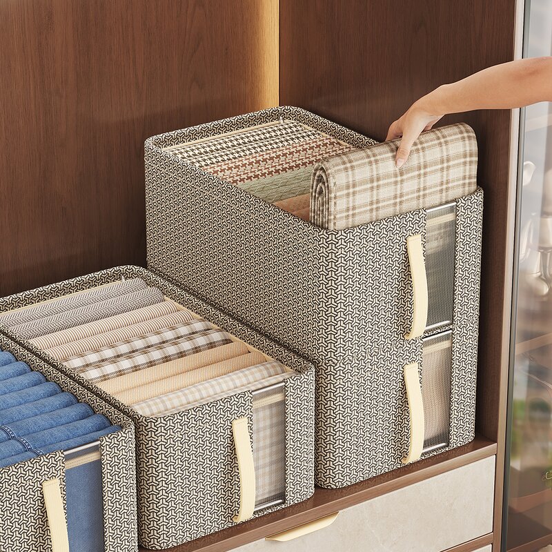 Fabric Pants Storage Box Manufacturer - Wardrobe Clothes Organizer with Drawer for Underwear T-Shirt Sweater Storage Cabinet