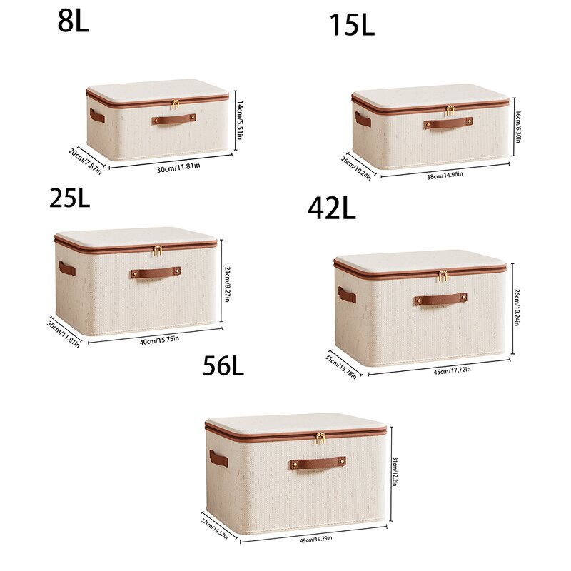 Cotton and Linen Storage Organizer Manufacturer - Fabric Wardrobe Foldable Clothes Storage Boxes Bins