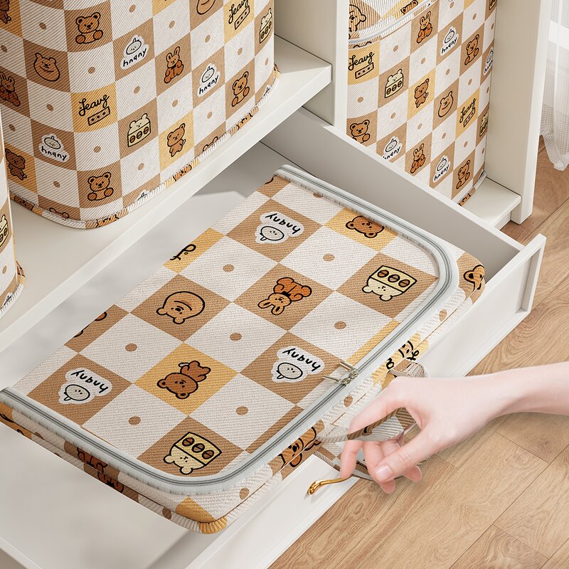 Printed Quilt Storage Bag Manufacturer - Large Capacity with Handle Foldable for Clothes and Toys Travel Moving Thicker Storage Solution