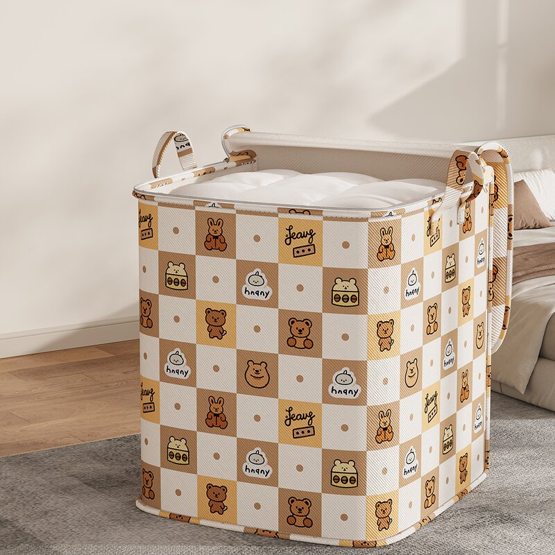 Printed Quilt Storage Bag Manufacturer - Large Capacity with Handle Foldable for Clothes and Toys Travel Moving Thicker Storage Solution