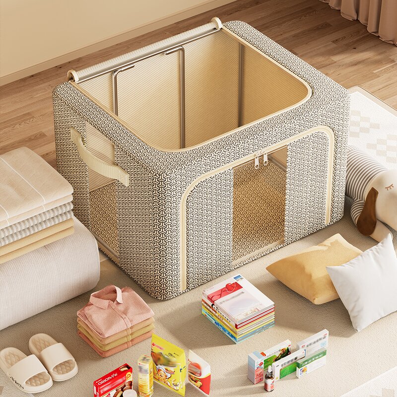 Child Storage Box Manufacturer - Closet Color Steel Frame Support Bedroom Wardrobe Organizer for Comforter Clothes Household Use