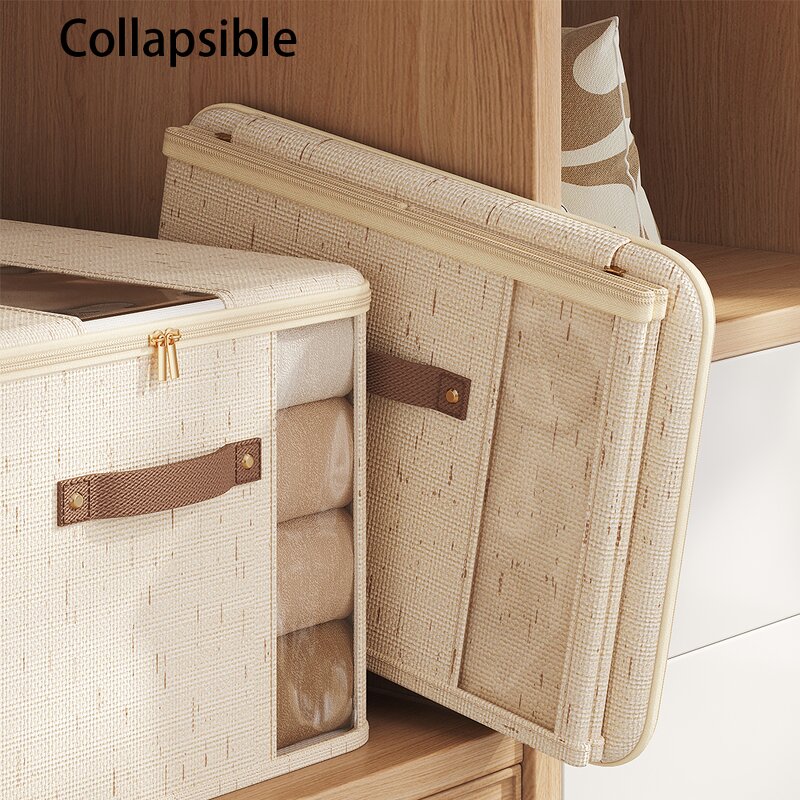 Fabric Storage Box Manufacturer - Modern With Sturdy Handle Multifunctional Foldable Rectangle for Clothing Shoes Sweaters Bags