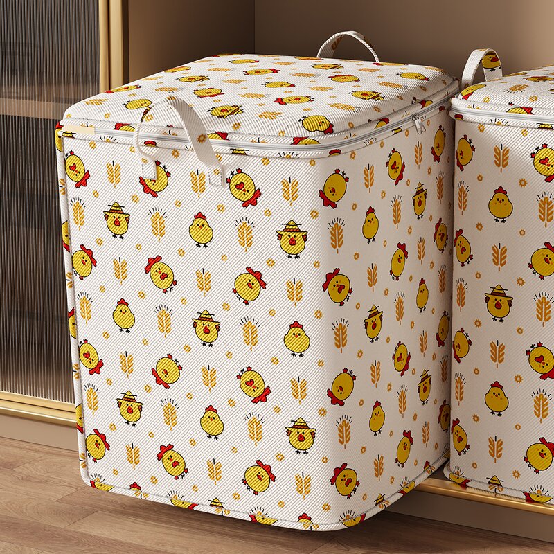 Printed Quilt Storage Bag Manufacturer - Large Capacity with Handle Thicker Foldable Clothes Storage Box Travel Moving Toys Boxes Bins