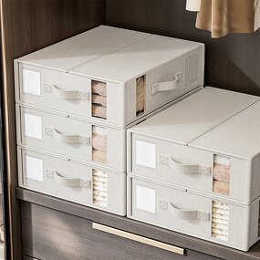 Collapsible Storage Box Manufacturer - High Quality with Moisture Strip See-Through Window for Bedding Set Organization