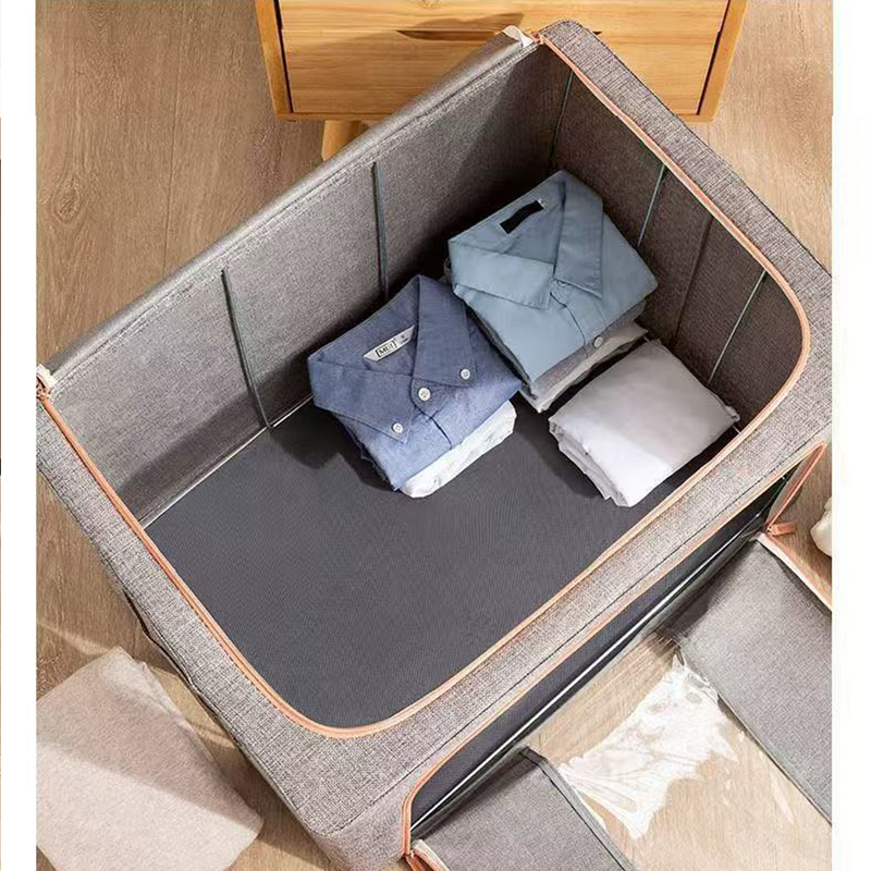 Clothes Storage Bins Manufacturer - Foldable Stackable Container Organizer Set with Clear Window & Carry Handles & Metal Frame