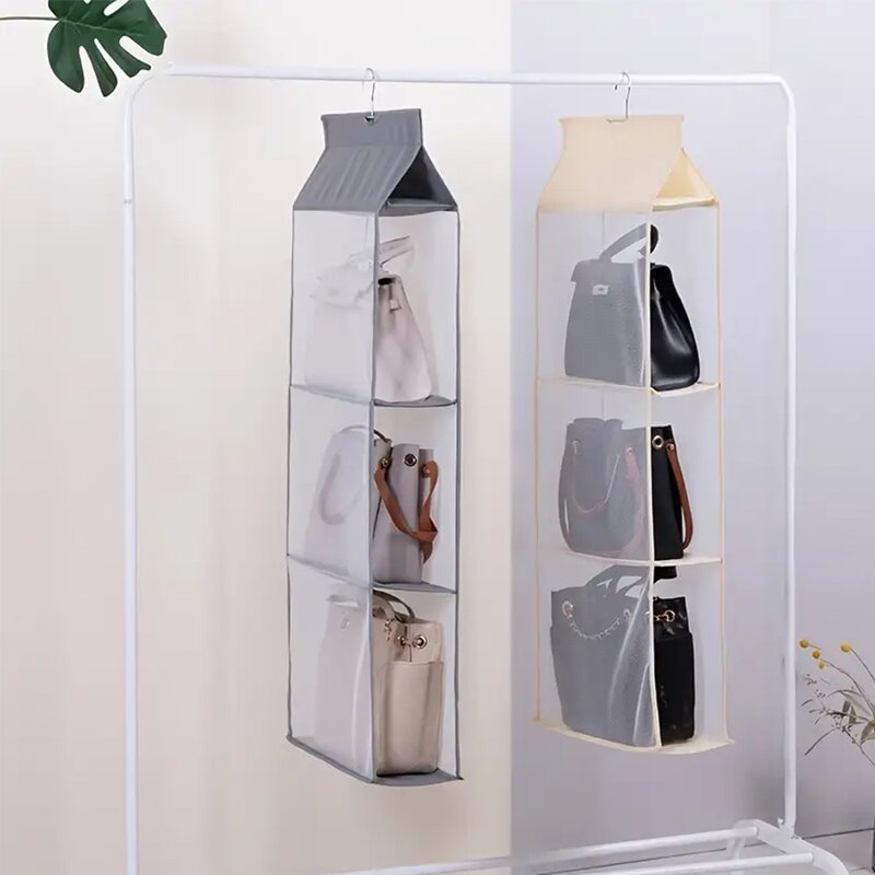 Transparent Wall Hanging Storage Bag Manufacturer - Cloth Storage Organiser Hanging Clothes Bags Handbag Cabinet