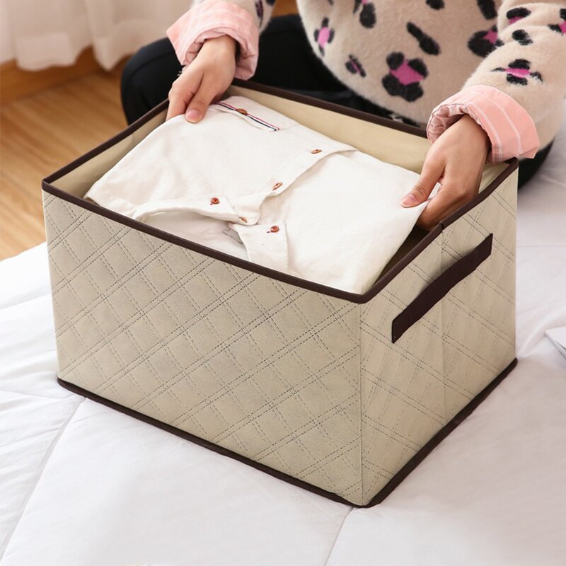 Fabric Organizer Manufacturer - Foldable Storage Racks with Lids for Home Clothing Wardrobe Closet Storage Box Handle Packaging
