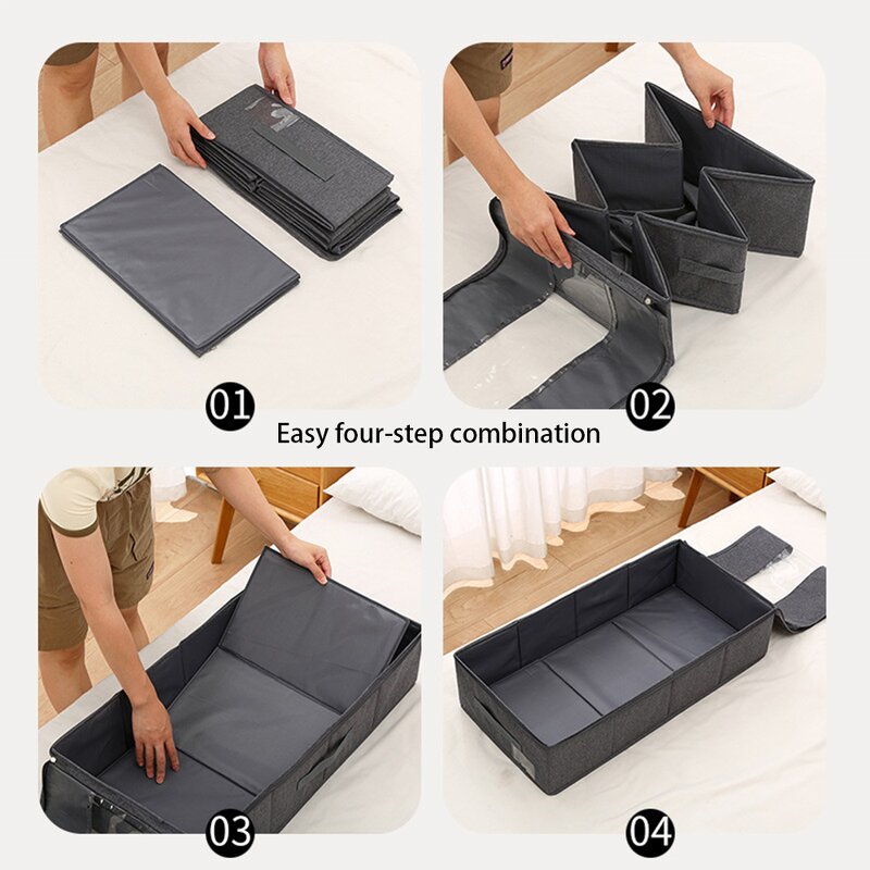Stackable Storage Boxes Manufacturer - Foldable Bed Containers for Household Clothes Cationic Bags for Organization Space Saving