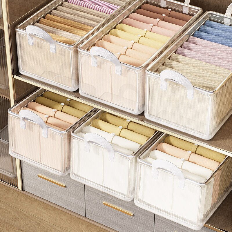 Collapsible Storage Box Manufacturer - Modern Design 35L Foldable Plastic Drawers with Handles Washable Fabric for Clothing Jeans
