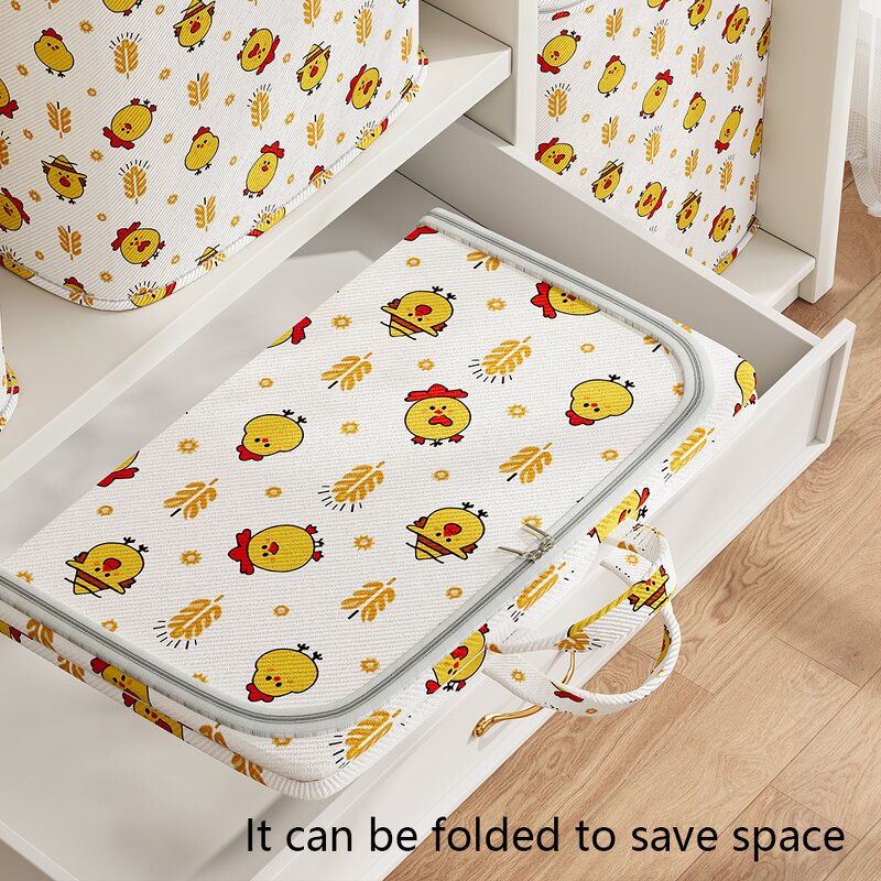 Printed Quilt Storage Bag Manufacturer - Large Capacity with Handle Thicker Foldable Clothes Storage Box Travel Moving Toys Boxes Bins
