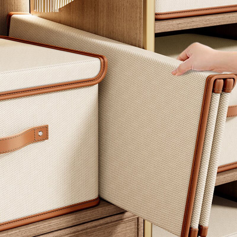 MDF Board Storage Organiser Manufacturer - Eco-friendly Large Cloth Houseware Fabric Box with Lids and Handles for Home Organization