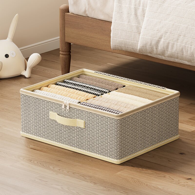 Wardrobe Clothes Organizer Manufacturer - Large Foldable Closet Storage Rectangle Case for Home Use Fabric for Clothing Storage