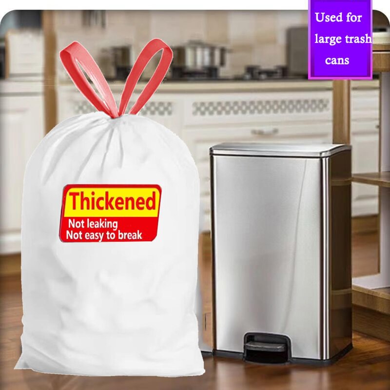 Drawstring Trash Bags Manufacturer - YC Custom Plastic Bag PE Thick Heavy Duty 16-18 Gallon Roll Liner Garbage