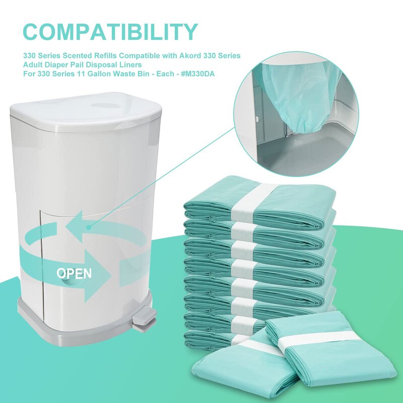 Diaper Pail Liners Manufacturer - YC Custom Large Capacity Odor Control Leak Proof Refill Film Nappy Bin Refill Plastic Disposal