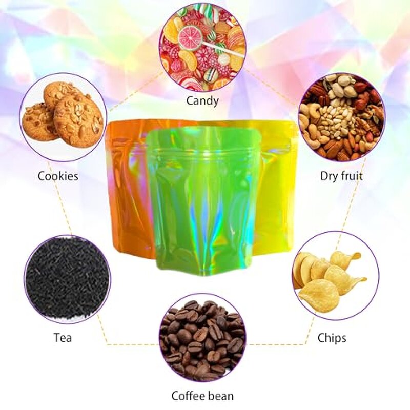 Aluminum Foil Compound Bag Manufacturer - YC New Stock Multicolor Resealable Stand up Seal Pouch Stand-Up Zipper With Silver Food Packaging