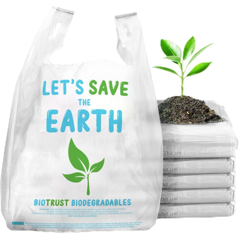 Biodegradable Shopping Bags Manufacturer - YC Compostable Reusable Grocery Store Plastic Custom Logo T Shirt Carrier