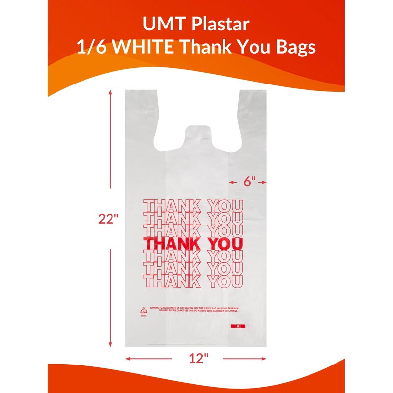 Biodegradable Shopping Bags Manufacturer - YC Factory Directly Printing Thank You White With Handles Carrier Plastic T-shirt