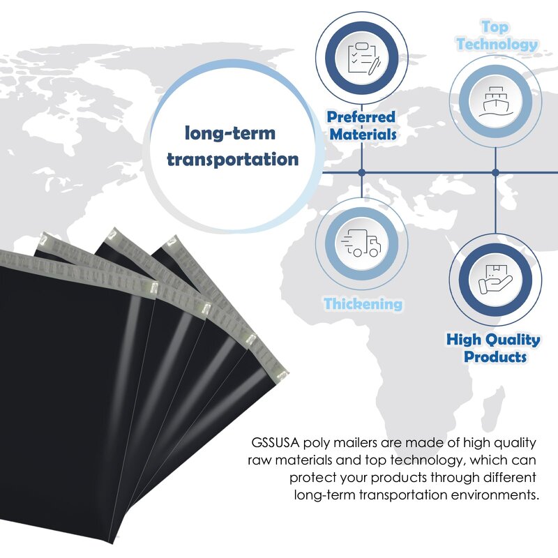 Plastic Courier Bag Manufacturer - YC Custom logo Black Express Delivery Mailing Postage Poly Mailer Clothes Packaging