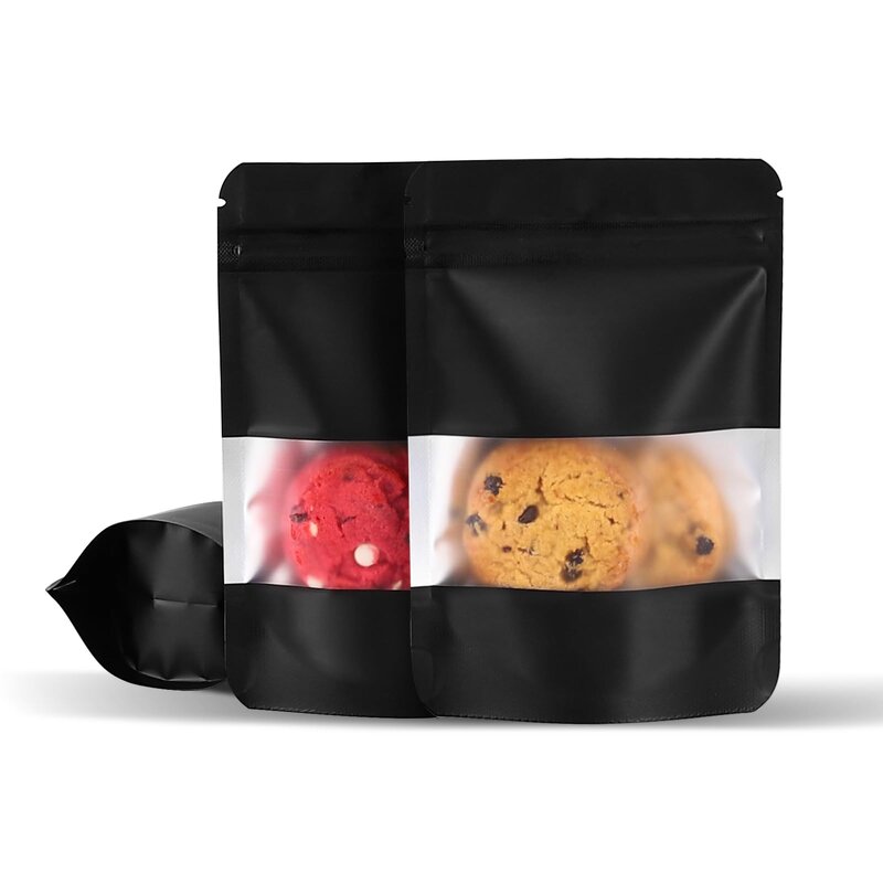 Matte Compound Bags Manufacturer - YC Custom Window Type Aluminum Foil Inside Zip Lock Stand up Plastic Pouches for Nuts Snacks Packaging