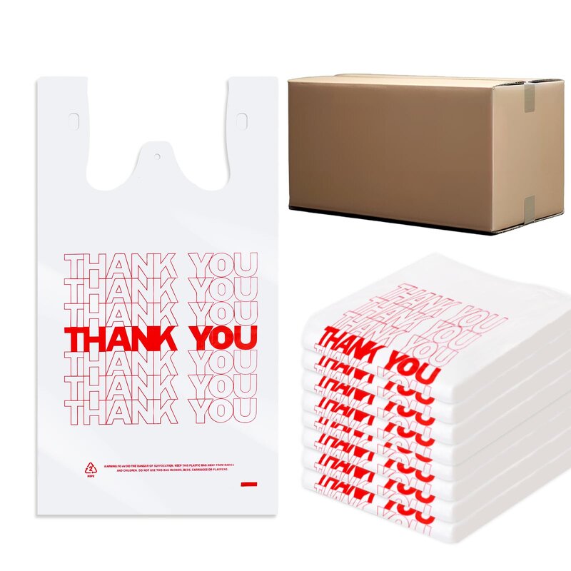 Plastic T Shirt Bags Manufacturer - YC Factory Bulk Thank You Vest Carrier Restaurant Retail Grocery Disposable Supermarket