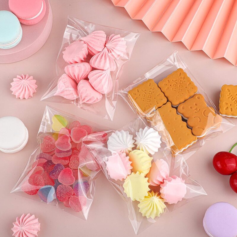 Glass Paper Self-Adhesive Bag Manufacturer - YC Opp Transparent Reusable for Food Packaging for Biscuits Candies Chocolates Offset Printing